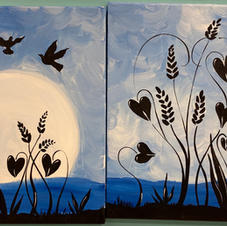 Blue Marsh with Birds Date Night Canvases