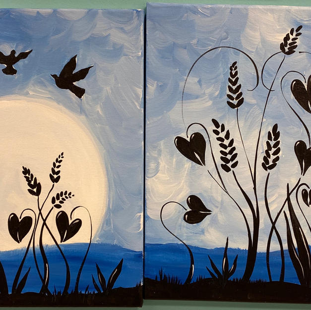 Blue Marsh with Birds Date Night Canvases