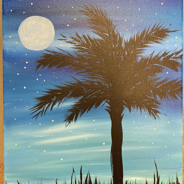 Palmetto with moon