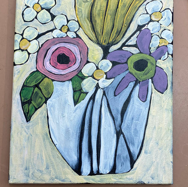 Funky Flowers in Vase