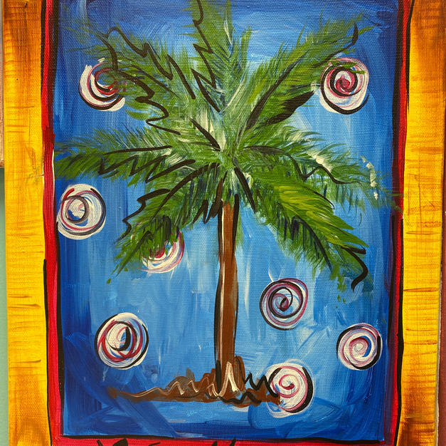 Palmetto with Swirls Canvas