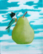 Pear in Air with Bird #3