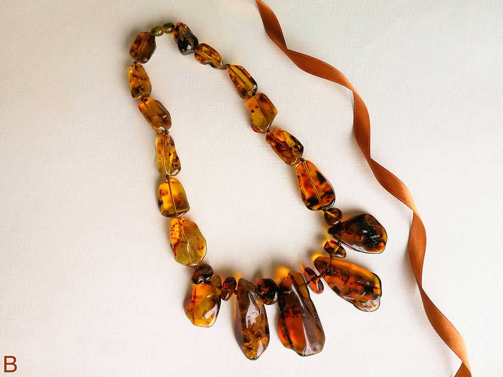 Thumbnail: Natural Colombian copal 5 main stones necklace