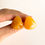 Thumbnail: Matt yellow color rectangle/triangle shape amber stud earrings