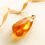 Thumbnail: Not heated genuine Baltic amber cognac color natural drop pendant