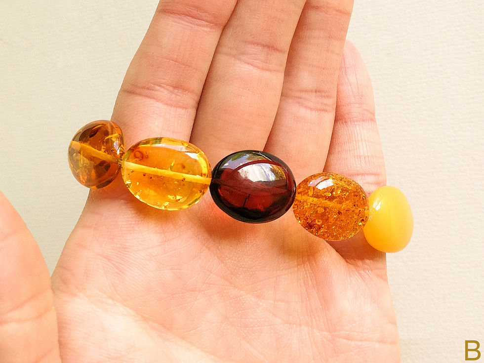 Thumbnail: Medium size multicolor olives amber bracelet