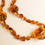 Thumbnail: Natural amber bright cognac color 5 large oval beads necklace