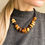 Thumbnail: Natural amber brown and earth colors raw 50/50 style nuggets necklace