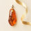 Thumbnail: Unique drop shape natural amber deep cognac color pendant
