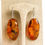 Thumbnail: Intense cognac color  unique oval shape genuine amber earrings