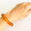 Thumbnail: Cognac color smooth amber chips everyday elastic bracelet