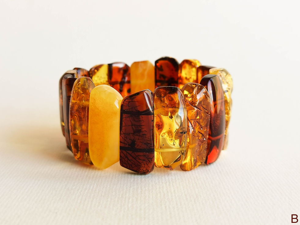 Thumbnail: Mix color medium size amber cuff bracelet