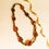 Thumbnail: Dark cognac genuine amber natural shape beads necklace