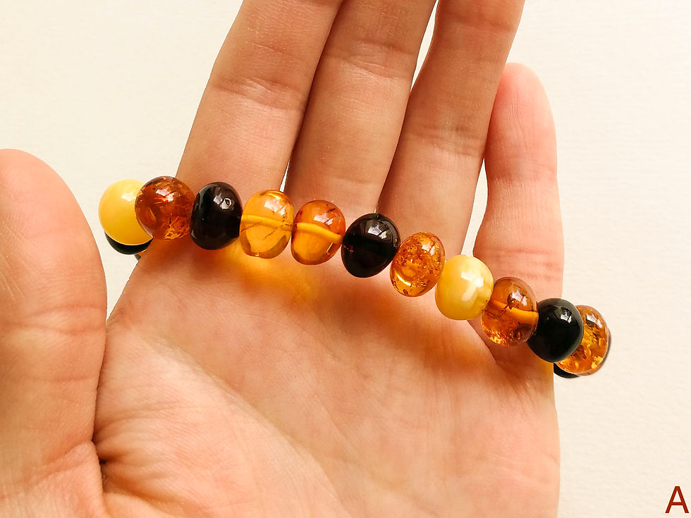 Thumbnail: Mix color baroque shape amber beads everyday bracelet