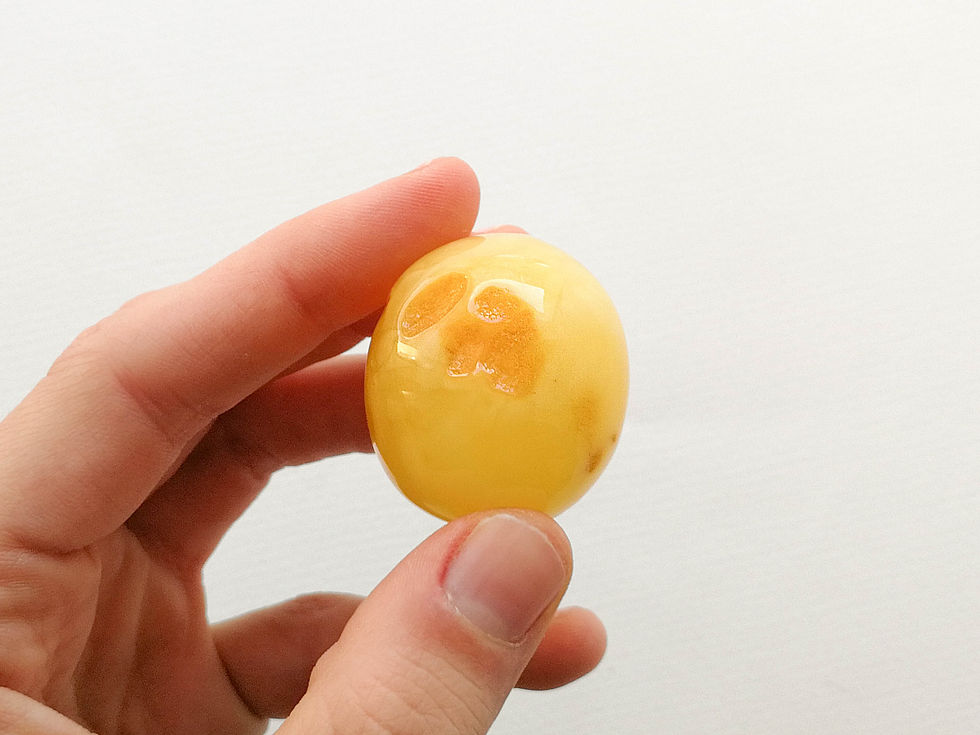 Thumbnail: Butterscotch round Baltic amber souvenir stone, unique shape round amber
