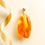 Thumbnail: Not heated genuine Baltic amber cognac color natural drop pendant