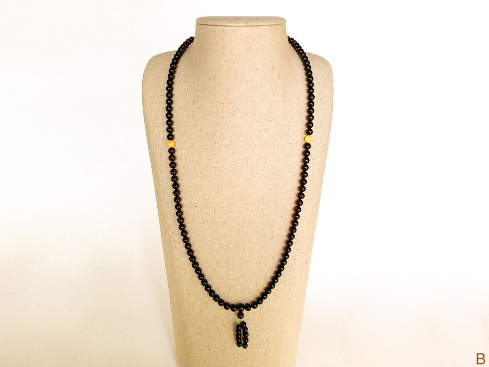 Thumbnail: Natural Baltic amber royal cherry color Tibetan Buddhist rosary mala 6-8mm