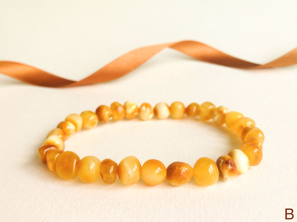 Thumbnail: Not heated caramel yellow/orange color genuine amber baroque bracelet