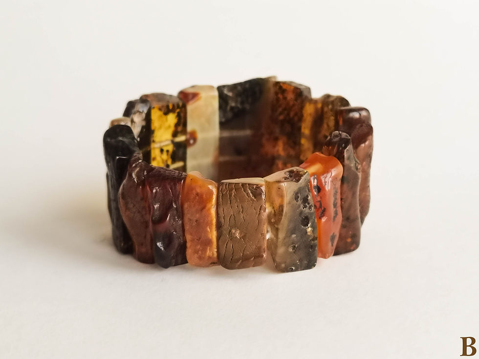 Thumbnail: Natural Baltic amber brown earthy colors cuff bracelet
