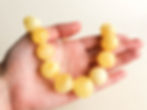 Thumbnail: Massive light yellow natural amber almost round beads necklace