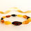Thumbnail: Mix color almond shape natural amber lightweight everyday bracelet