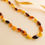 Thumbnail: Natural Baltic amber long multicolor beans necklace