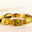 Thumbnail: Large rectangle amber beads light green color elastic bracelet