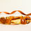 Thumbnail: Large cognac color rectangle beads elastic statement bracelet