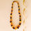 Thumbnail: Large mix color natural amber nuggets necklace