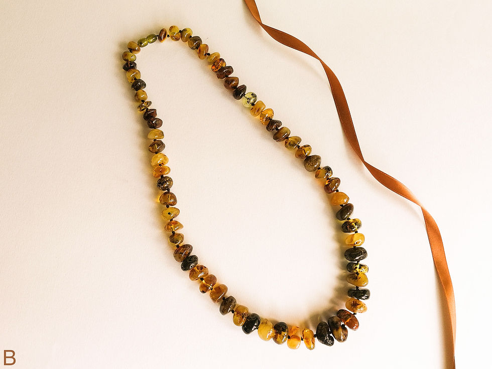 Thumbnail: Natural amber brown and earth colors large raw style nuggets necklace