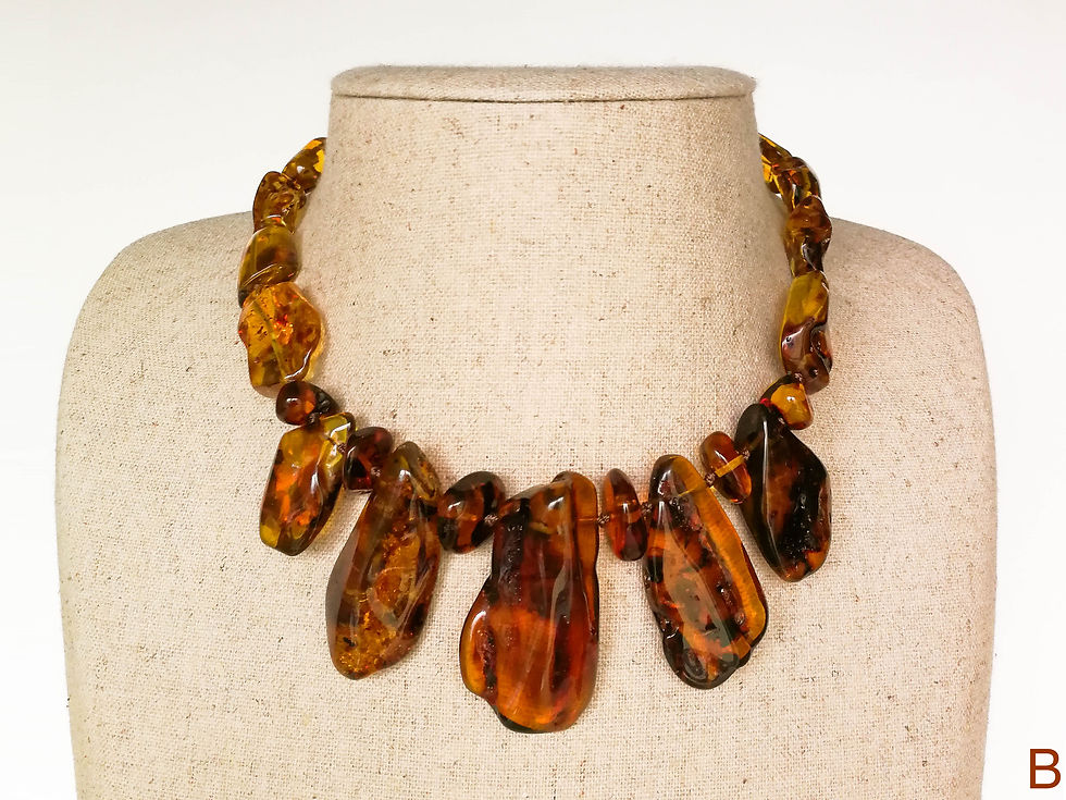 Thumbnail: Natural Colombian copal 5 main stones necklace