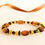Thumbnail: Rectangle cognac and round cherry beads natural amber bracelet