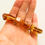 Thumbnail: Large cognac color rectangle beads elastic statement bracelet