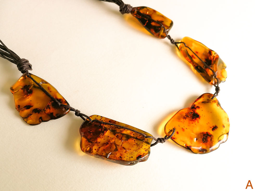 Thumbnail: Natural Caribbean copal 5 main stones necklace