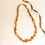 Thumbnail: Natural amber matt yellow free form beads and cognac color baroque necklace