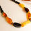 Thumbnail: Mix color natural amber rectangle shape beads statement necklace