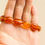 Thumbnail: Oval beads cognac color amber bracelet