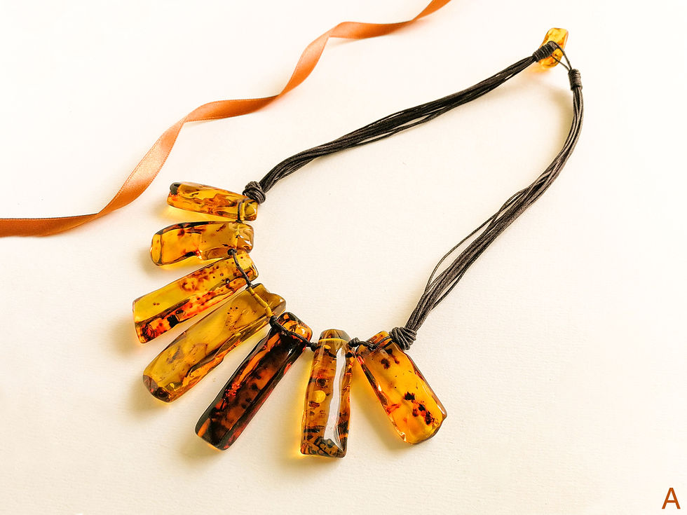 Thumbnail: Natural Colombian copal 7 main stones necklace