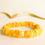 Thumbnail: Matt yellow amber chips beads everyday elastic unisex bracelet