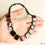 Thumbnail: Classy cherry color rectangle beads necklace