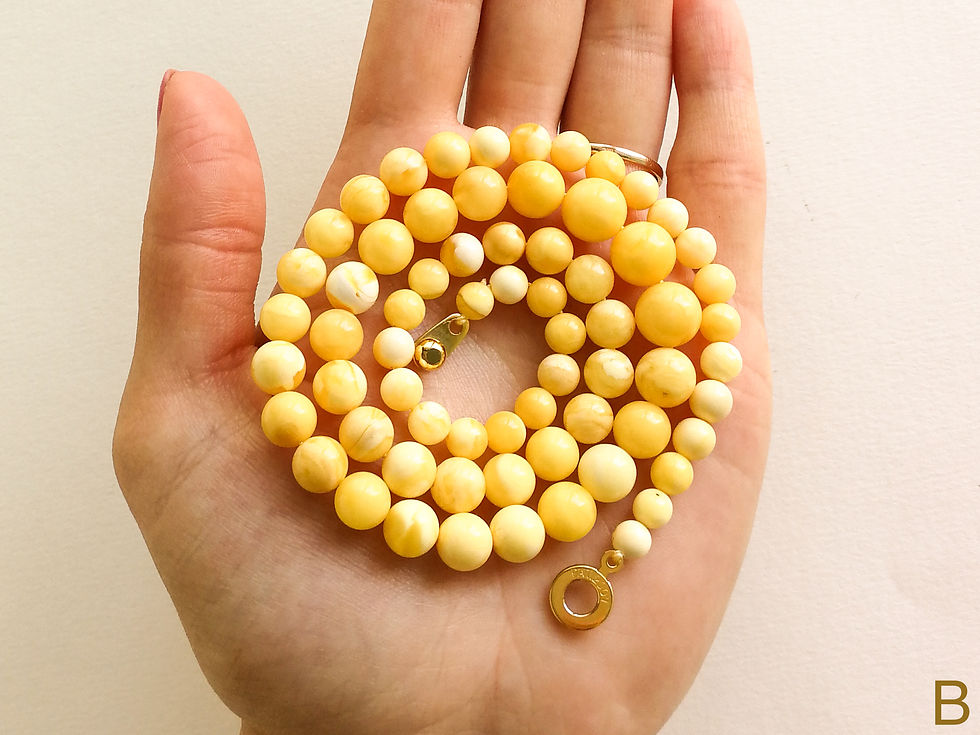 Thumbnail: Matt yellow color perfect round 5,5mm - 9,5mm size beads necklace