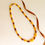Thumbnail: Matt yellow and shiny cognac amber rectangle beads necklace