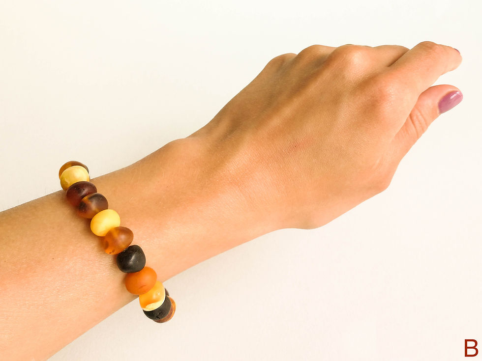 Thumbnail: Mix color baroque shape amber beads everyday bracelet