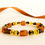 Thumbnail: Dark cognac and fresh lemon faceted beads natural amber bracelet