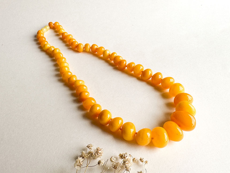 Royal matt yellow color natural amber nuggets necklace
