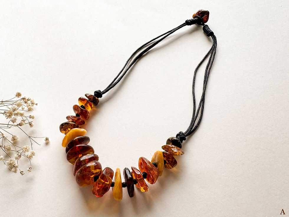 Thumbnail: Mix colors natural amber chips necklace