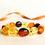 Thumbnail: Large oval beads multicolor amber bracelet