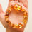 Thumbnail: Large cognac color rectangle center stone cubes bracelet