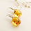 Thumbnail: Very small oval shape natural amber lemon color earrings with insects