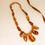 Thumbnail: Cognac color genuine amber natural shape beads boho necklace